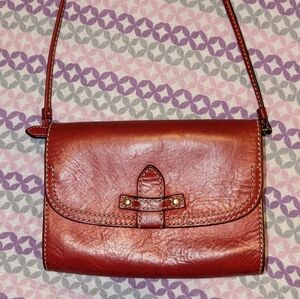 Frye Leather Casey Wallet Clutch Crossbody Bag Purse Red